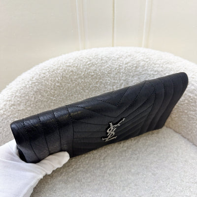 YSL Tri-Quilt Monogram West Hollywood Clutch in Black Calfskin and RHW