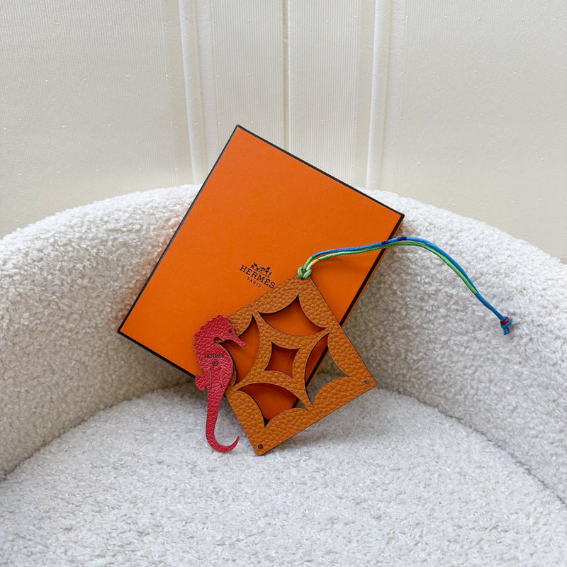 Hermes Petite H Charm in Clemence and Epsom Leather and Duo Colour