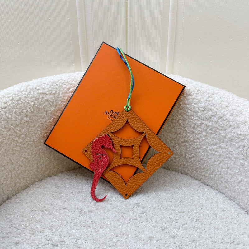 Hermes Petite H Charm in Clemence and Epsom Leather and Duo Colour