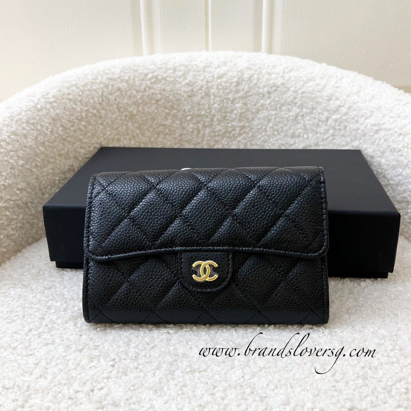 Chanel Classic Medium Trifold Wallet in Black Caviar LGHW – Brands Lover