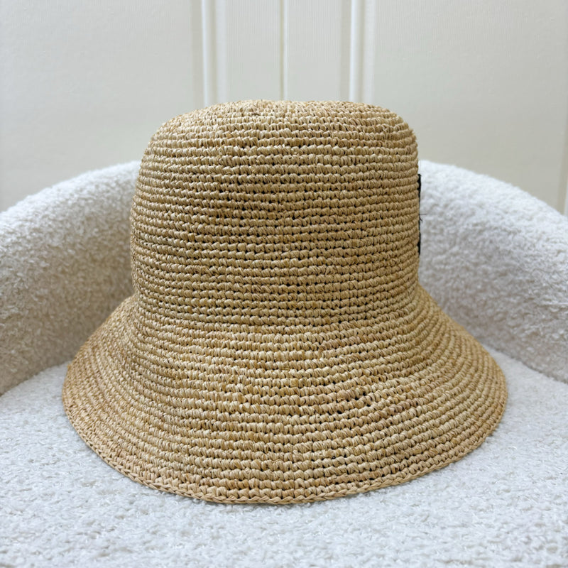 Celine Triomphe Bucket Hat in Raffia Small Size