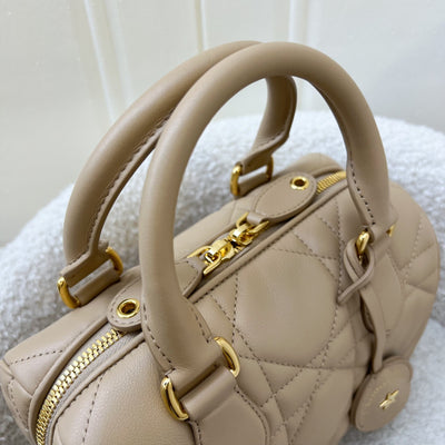 Dior Groove 20 Bowling Bag in Biscuit Macrocannage Calfskin and GHW