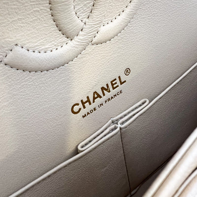 Chanel Medium Classic Flap CF in Beige Caviar and GHW (Model: A01112)