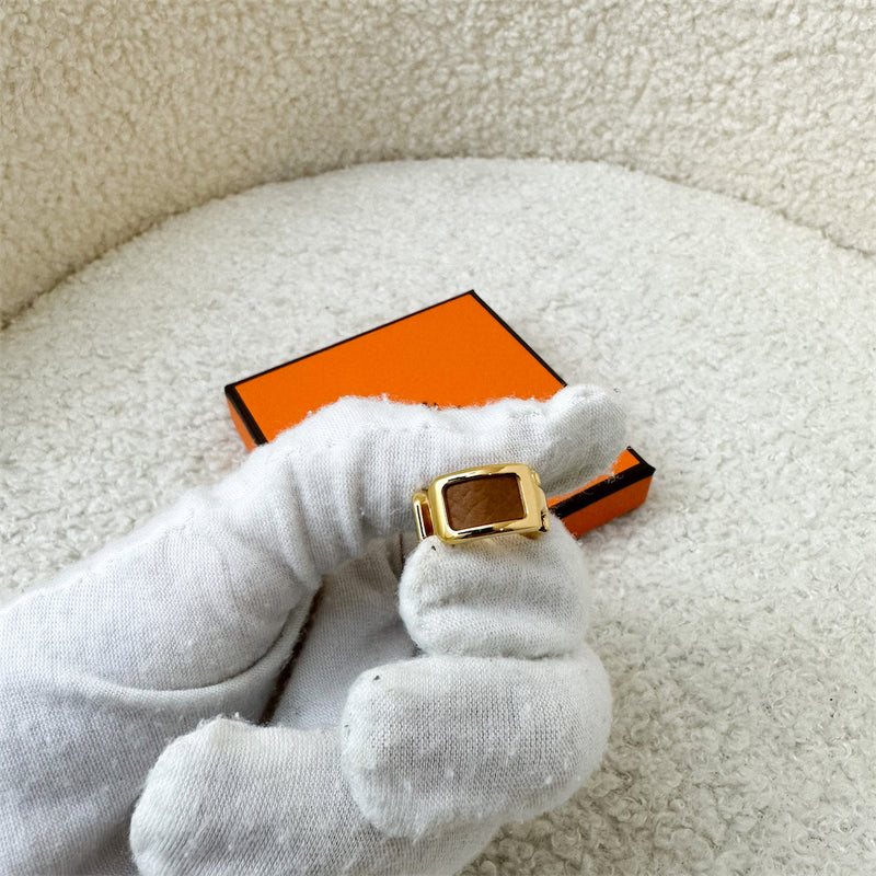 Hermes Olympe Ear Cuff, Small Model in Gold Epsom Leather and GHW