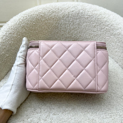 Chanel Pearl Crush Adjustable Chain Small Vanity in 24K Light Pink Lambskin and AGHW