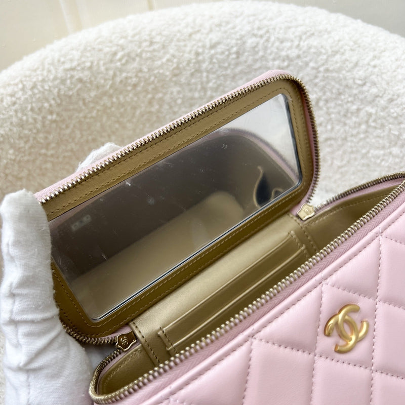 Chanel Pearl Crush Adjustable Chain Small Vanity in 24K Light Pink Lambskin and AGHW