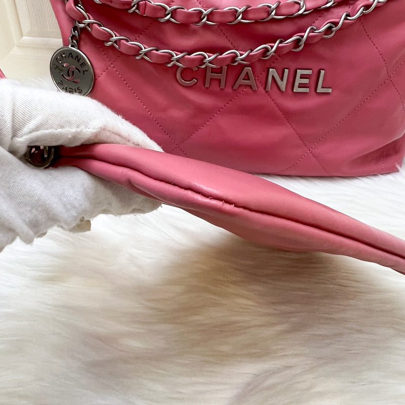 Chanel 22 Small Hobo Bag in 23B Pink Calfskin and SHW (Model: AS3260)