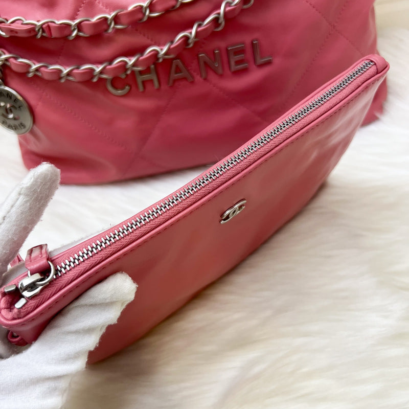 Chanel 22 Small Hobo Bag in 23B Pink Calfskin and SHW (Model: AS3260)