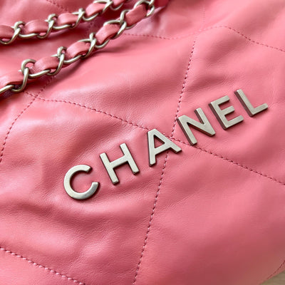 Chanel 22 Small Hobo Bag in 23B Pink Calfskin and SHW (Model: AS3260)