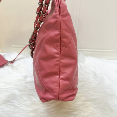 Chanel 22 Small Hobo Bag in 23B Pink Calfskin and SHW (Model: AS3260)