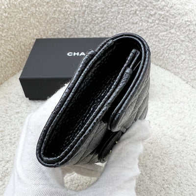 Chanel Classic Snap Card Holder in Black Caviar and GHW