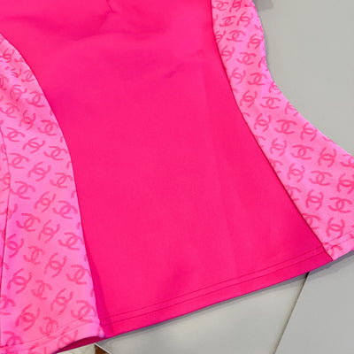 Chanel 24P T-shirt Top in Hot Pink Polyamide / Elastane Sz 36