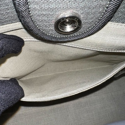 Chanel Small Deauville Shopping Tote in Grey Fabric, Grey Leather and SHW
