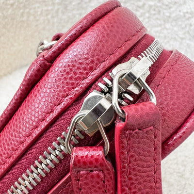 Chanel Vertical Phone Holder / Clutch on Chain in Red Caviar and SHW (Model: A70655)