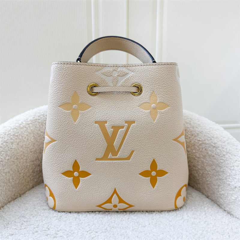 LV Neonoe BB Bucket Bag in By The Pool Gradient Cream / Saffron Empreinte Leather