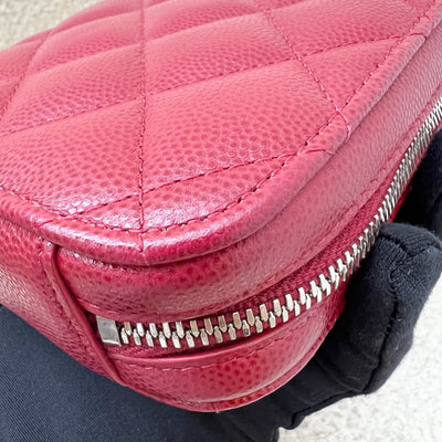 Chanel Vertical Phone Holder / Clutch on Chain in Red Caviar and SHW (Model: A70655)