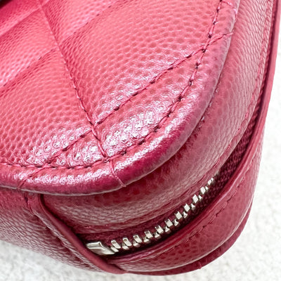 Chanel Vertical Phone Holder / Clutch on Chain in Red Caviar and SHW (Model: A70655)