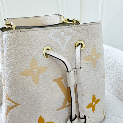 LV Neonoe BB Bucket Bag in By The Pool Gradient Cream / Saffron Empreinte Leather