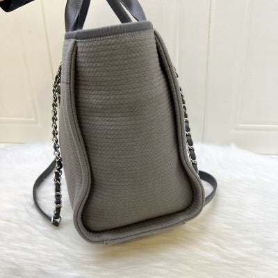Chanel Small Deauville Shopping Tote in Grey Fabric, Grey Leather and SHW