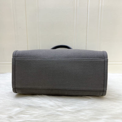Chanel Small Deauville Shopping Tote in Grey Fabric, Grey Leather and SHW