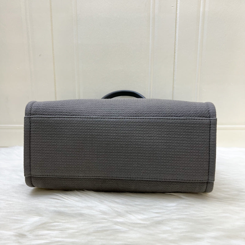 Chanel Small Deauville Shopping Tote in Grey Fabric, Grey Leather and SHW