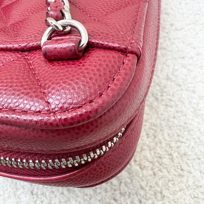 Chanel Vertical Phone Holder / Clutch on Chain in Red Caviar and SHW (Model: A70655)