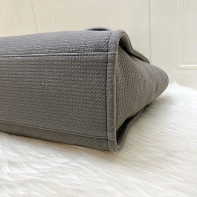 Chanel Small Deauville Shopping Tote in Grey Fabric, Grey Leather and SHW