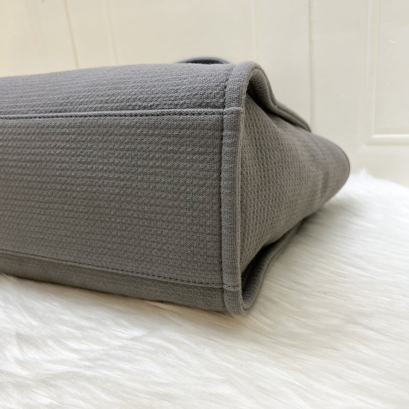 Chanel Small Deauville Shopping Tote in Grey Fabric, Grey Leather and SHW