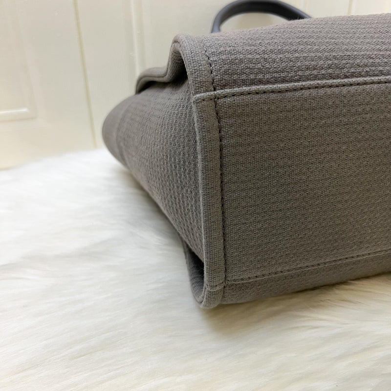 Chanel Small Deauville Shopping Tote in Grey Fabric, Grey Leather and SHW