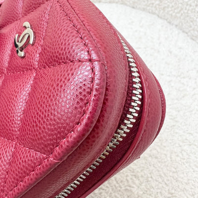 Chanel Vertical Phone Holder / Clutch on Chain in Red Caviar and SHW (Model: A70655)