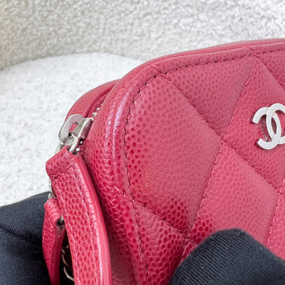 Chanel Vertical Phone Holder / Clutch on Chain in Red Caviar and SHW (Model: A70655)