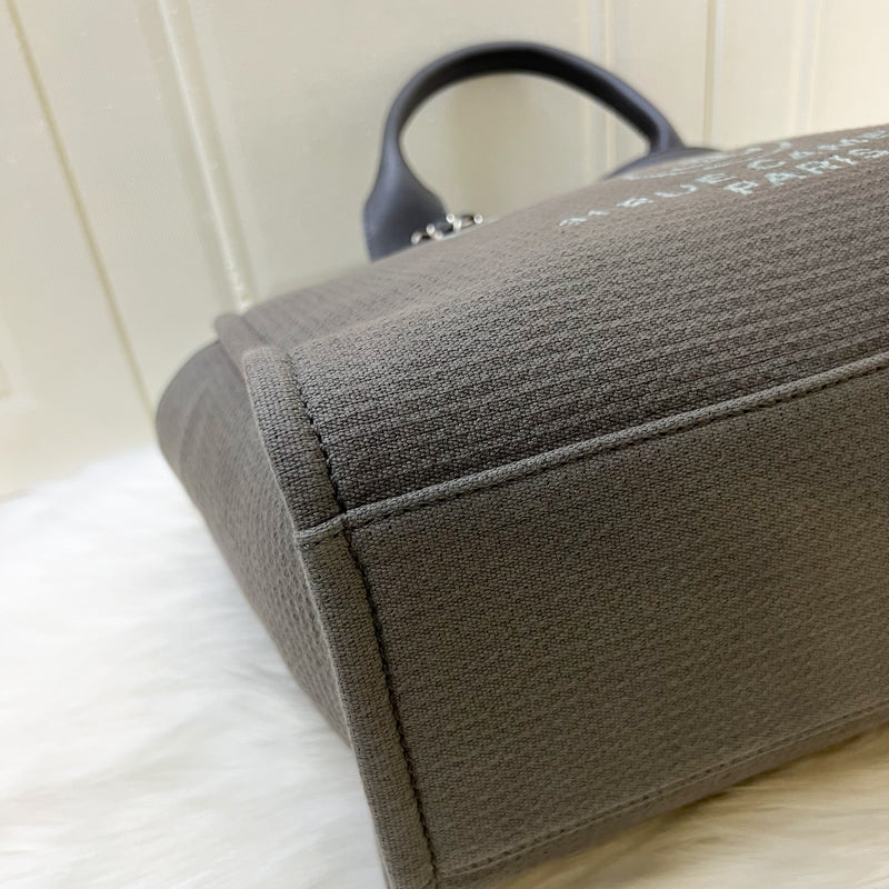 Chanel Small Deauville Shopping Tote in Grey Fabric, Grey Leather and SHW