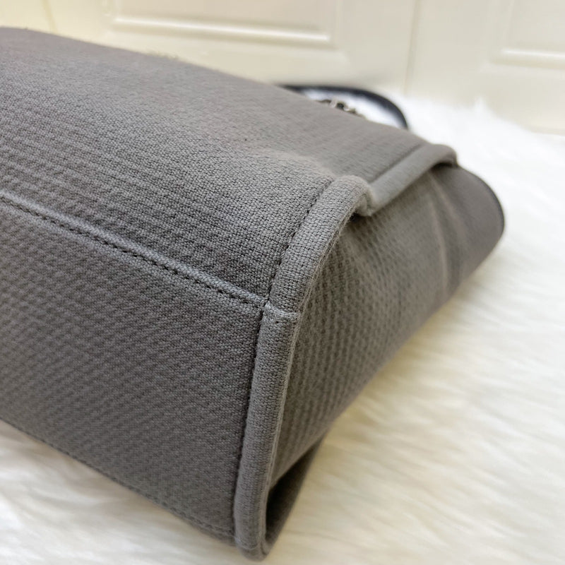 Chanel Small Deauville Shopping Tote in Grey Fabric, Grey Leather and SHW