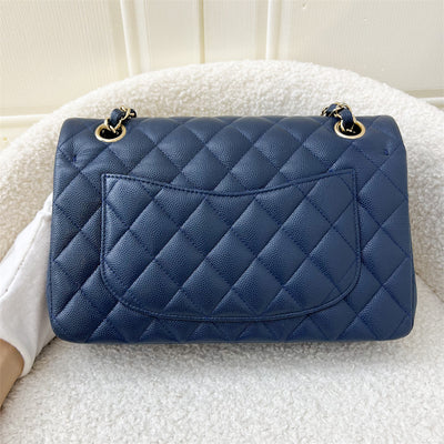 Chanel Small Classic Flap CF in Dark Blue Caviar GHW