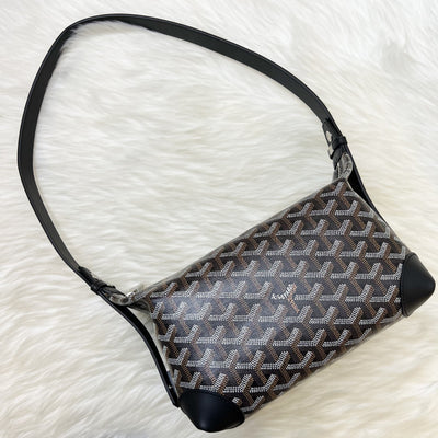 Goyard Bowling 25 Toiletry Pouch / Bag in Black Signature Goyardine Canvas and Black Leather