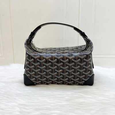 Goyard Bowling 25 Toiletry Pouch / Bag in Black Signature Goyardine Canvas and Black Leather