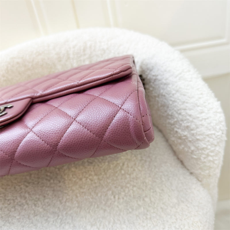 Chanel Timeless Clutch with Chain in Dark Rose Pink Caviar RHW