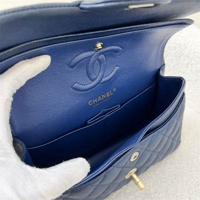 Chanel Small Classic Flap CF in Dark Blue Caviar GHW