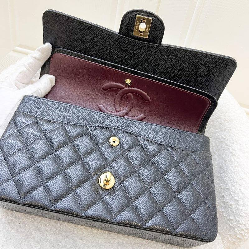 Chanel Medium Classic Flap CF in Black Caviar and GHW