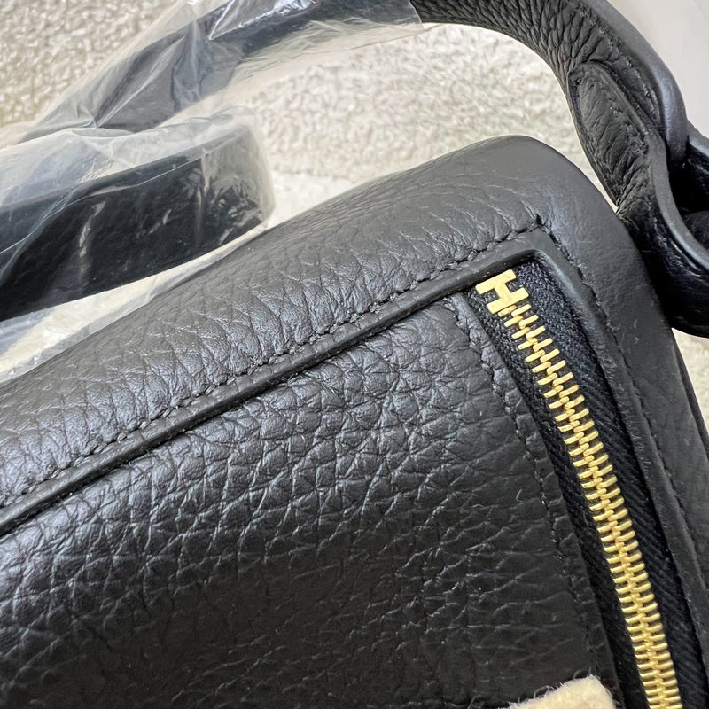 Hermes Mini Lindy II in Noir Black Clemence Leather and GHW