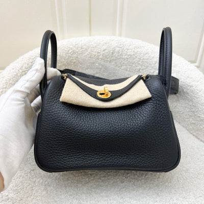 Hermes Mini Lindy II in Noir Black Clemence Leather and GHW