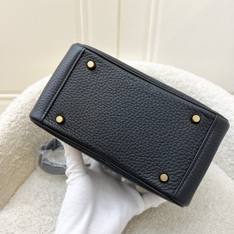 Hermes Mini Lindy II in Noir Black Clemence Leather and GHW