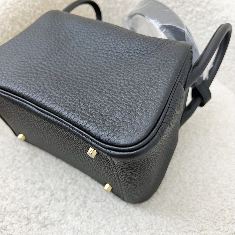 Hermes Mini Lindy II in Noir Black Clemence Leather and GHW