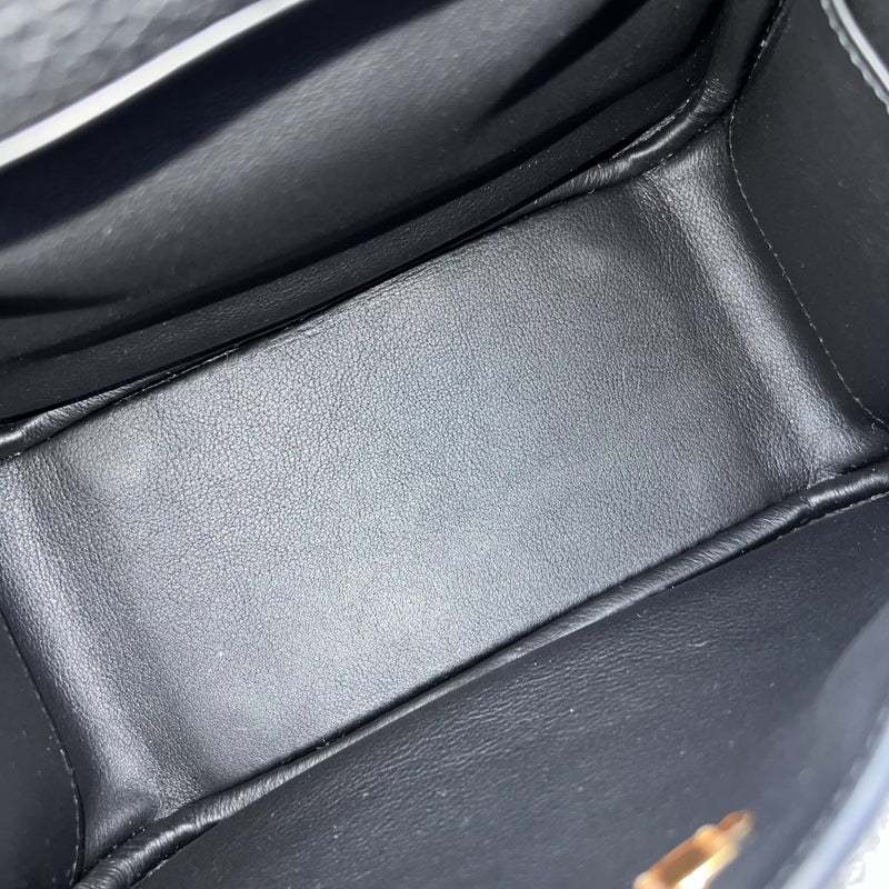 Hermes Mini Lindy II in Noir Black Clemence Leather and GHW