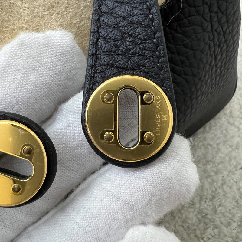 Hermes Mini Lindy II in Noir Black Clemence Leather and GHW