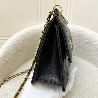 Chanel 23A Seasonal Flap Bag in Black Caviar and AGHW