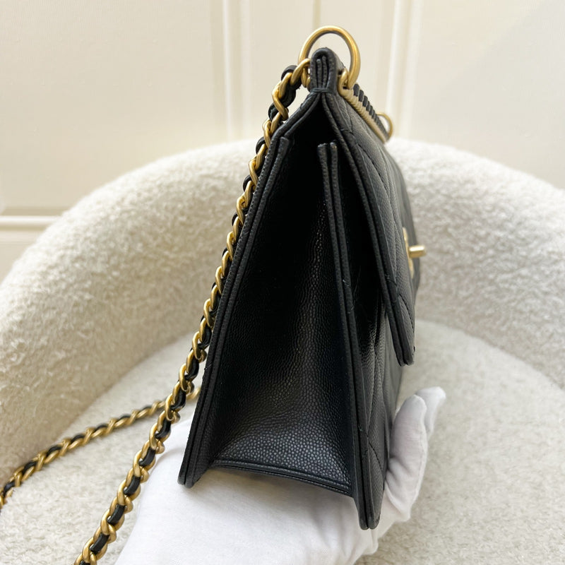Chanel 23A Seasonal Flap Bag in Black Caviar and AGHW