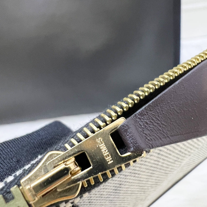 Hermes Herbag Zip 31 in Black Coated Canvas, Dark Brown Leather and GHW