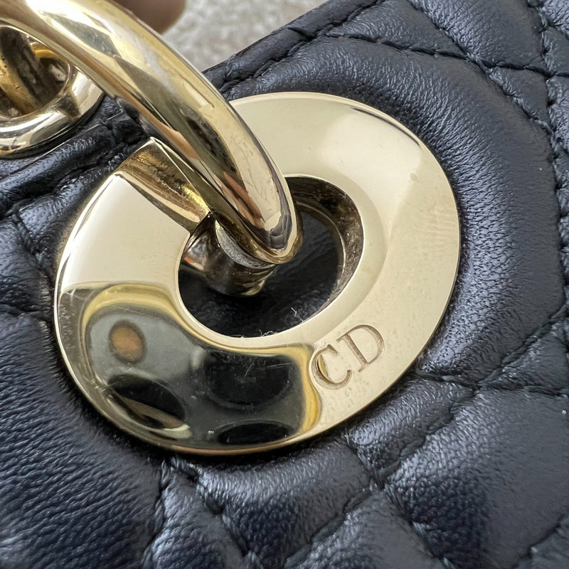 Dior Mini Lady Dior in Black Lambskin and LGHW