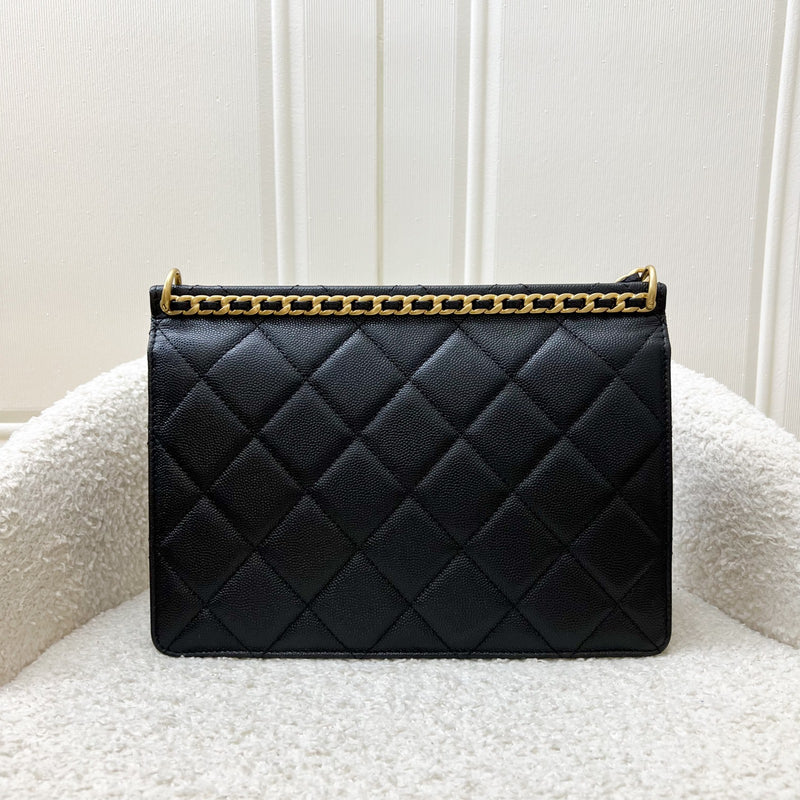 Chanel 23A Seasonal Flap Bag in Black Caviar and AGHW